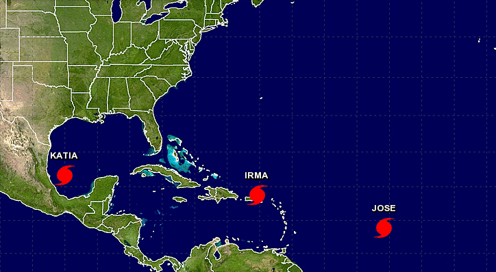 There are now 3 hurricanes in the Atlantic