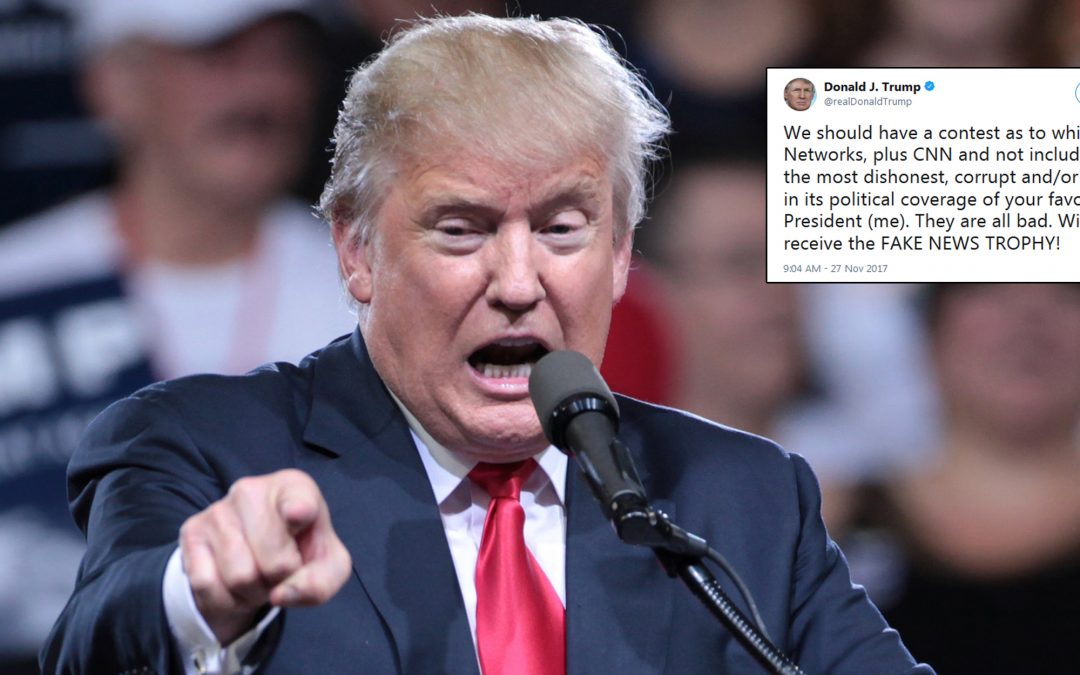 Trump proposes media Hunger Games, winner gets ‘Fake News Trophy’