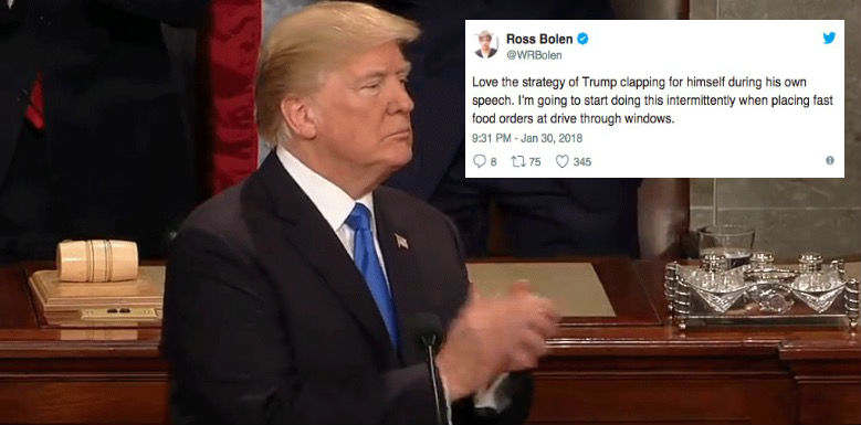 Trump clapping at himself was the funniest part of the SOTU