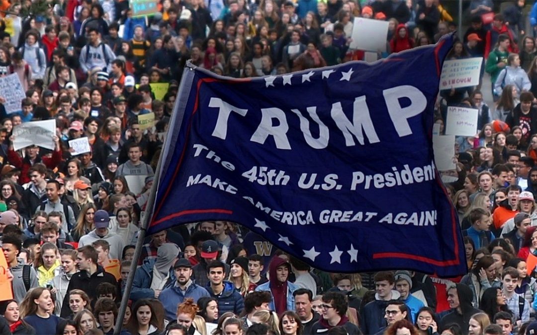 Student with Trump flag assaulted by mob during National School Walkout