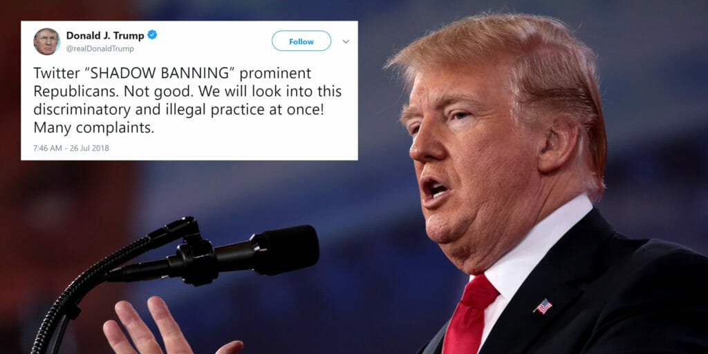 Trump tweets about ‘SHADOW BANNING’ as conservatives rage against Twitter