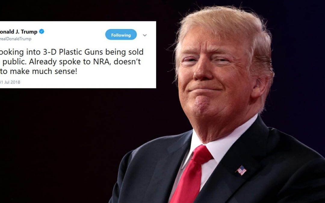 Trump seems to come out against 3D-printed guns in tweet