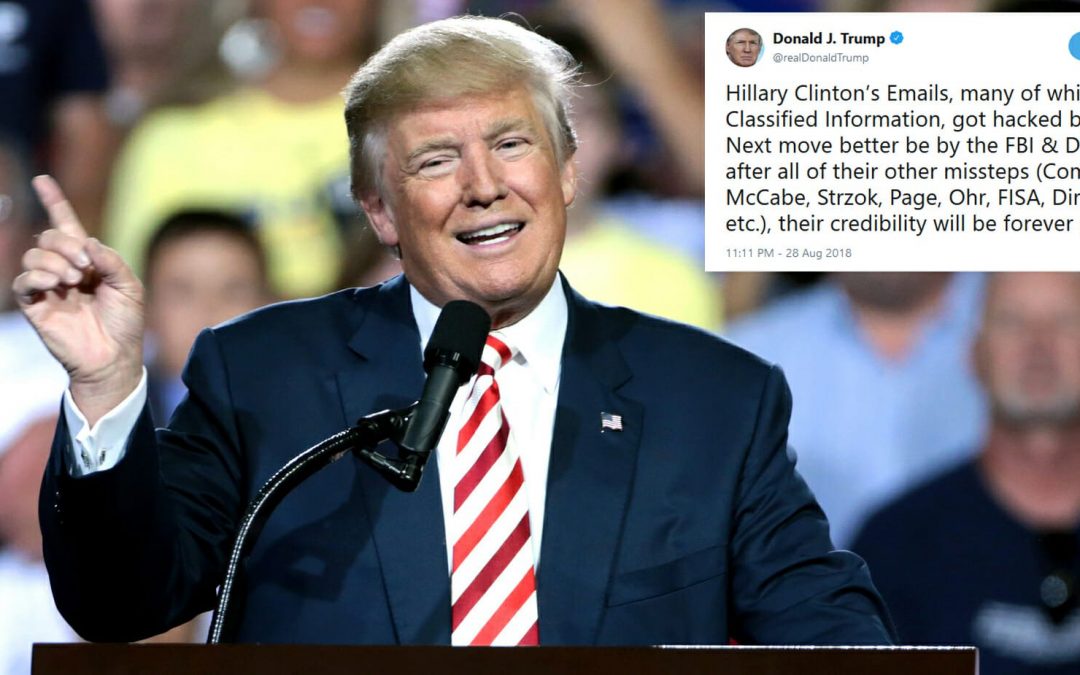 Trump claims China hacked Hillary Clinton’s emails